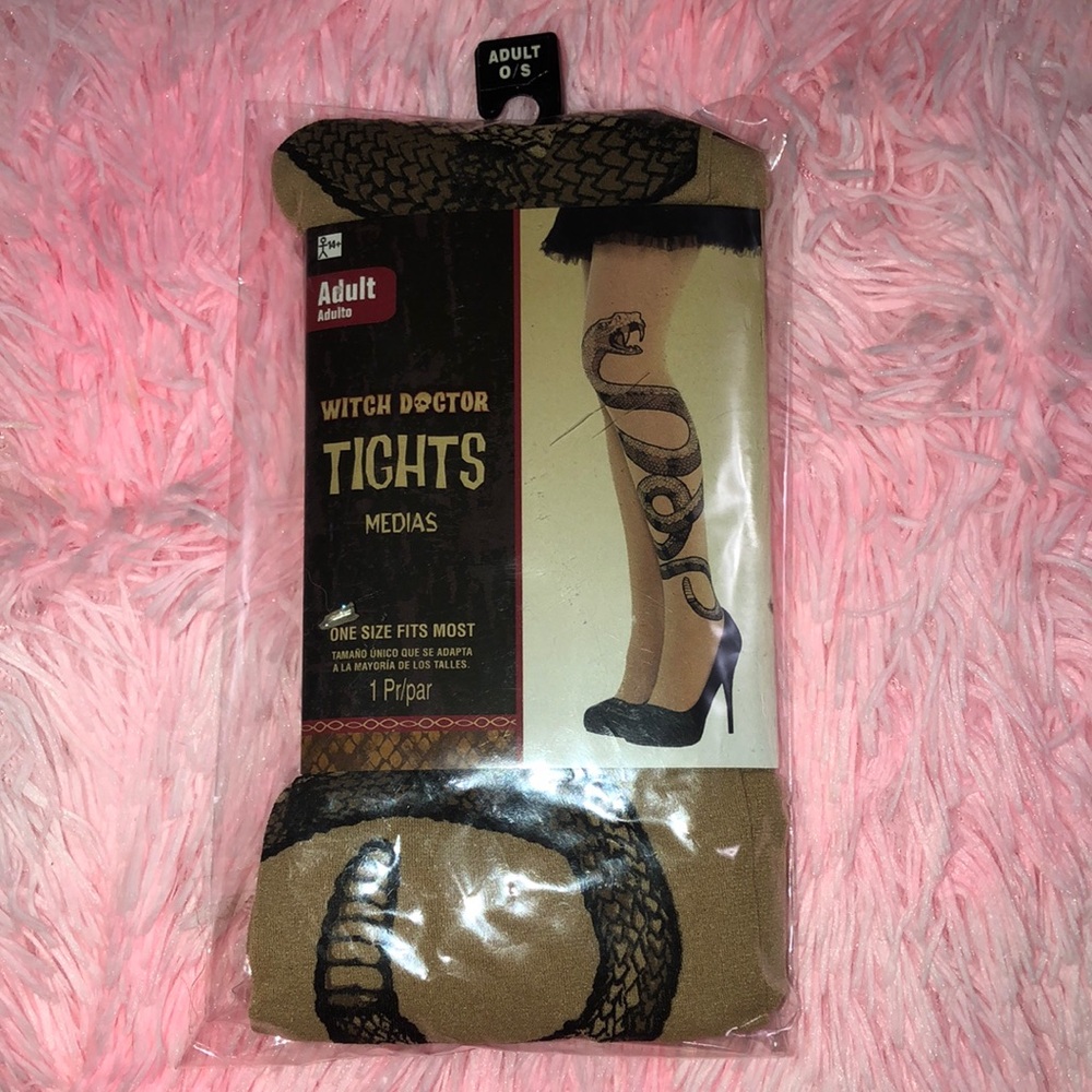 Witch Doctor Tights Snake Tattoo Leggings Voodoo Halloween Costume Accessory OS